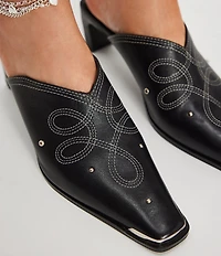 Free People Roxi Metal Tip Studded Leather Western Mules