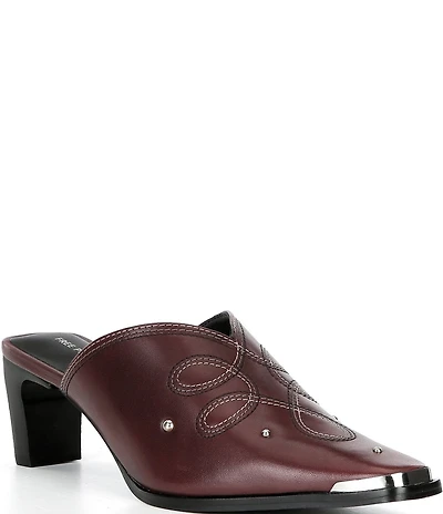 Free People Roxi Metal Tip Studded Leather Western Mules