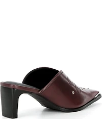 Free People Roxi Metal Tip Studded Leather Western Mules