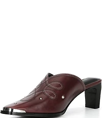 Free People Roxi Metal Tip Studded Leather Western Mules