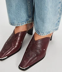 Free People Roxi Metal Tip Studded Leather Western Mules
