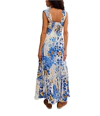 Free People Sasha Floral Print Sweetheart Neck Sleeveless Maxi Dress