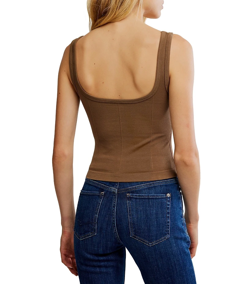 Free People Simply Soft Square Neck Sleeveless Cami Tank Top