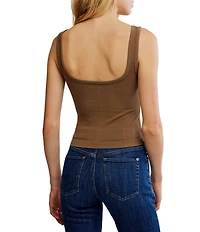Free People Simply Soft Square Neck Sleeveless Cami Tank Top