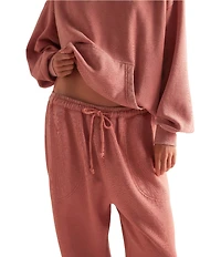 Free People Slow It Down Plush Cotton Blend Drawstring Tie Coordinating Lounge Joggers