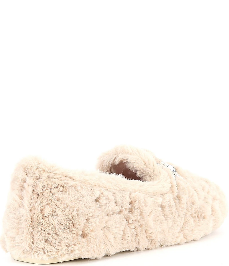 Free People Slumber Party Rhinestone Ornamented Faux Fur Slippers