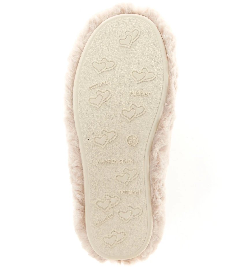 Free People Slumber Party Rhinestone Ornamented Faux Fur Slippers