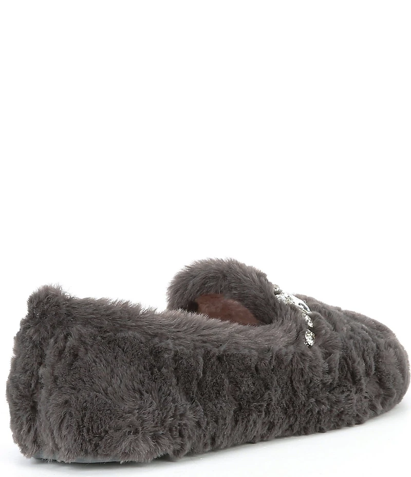 Free People Slumber Party Rhinestone Ornamented Faux Fur Slippers