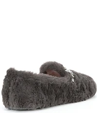 Free People Slumber Party Rhinestone Ornamented Faux Fur Slippers