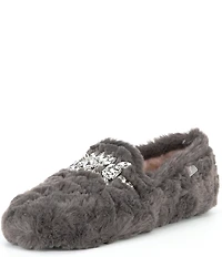 Free People Slumber Party Rhinestone Ornamented Faux Fur Slippers