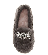 Free People Slumber Party Rhinestone Ornamented Faux Fur Slippers
