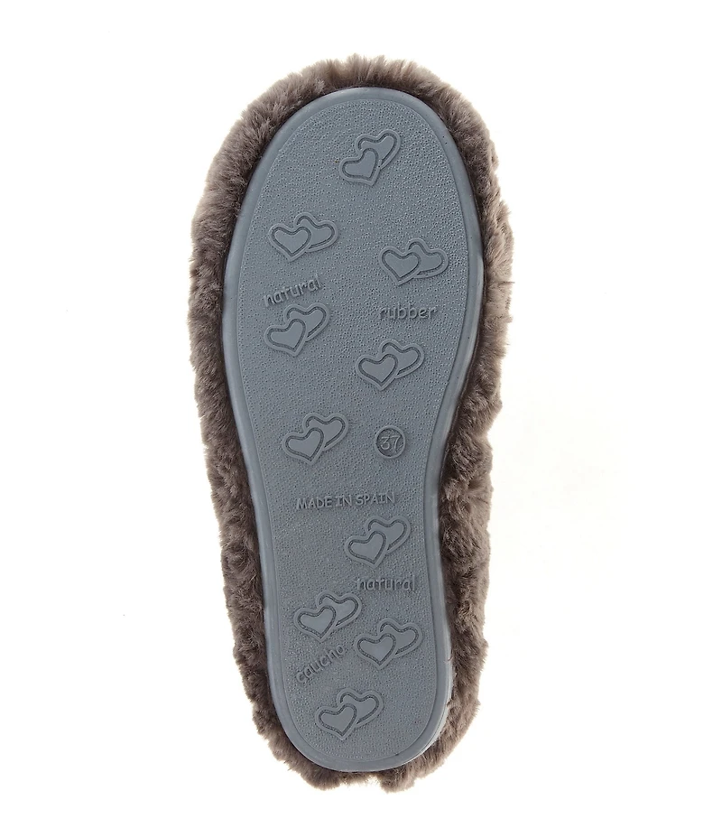 Free People Slumber Party Rhinestone Ornamented Faux Fur Slippers