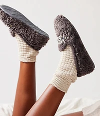 Free People Slumber Party Rhinestone Ornamented Faux Fur Slippers
