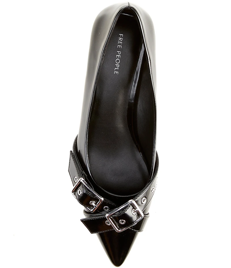 Free People So 90s Buckle Hardware Kitten Heel Pumps