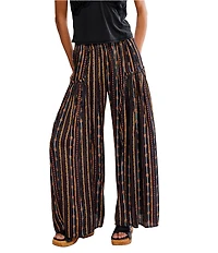 Free People So Charming Floral Print Wide Leg Pull-On Pants