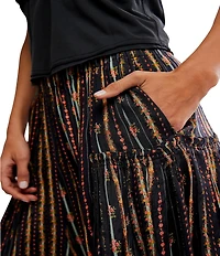 Free People So Charming Floral Print Wide Leg Pull-On Pants