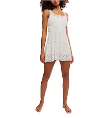 Free People So In Love Sweetheart Neck Sleeveless Smocked Slip Mini Dress