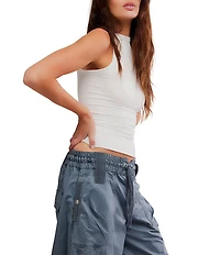 Free People So Soft Seamless Modal High Neck Sleeveless Tank