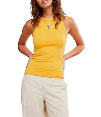 Free People So Soft Seamless Modal High Neck Sleeveless Tank