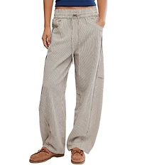 Free People Something Good Micro Stripe Pull-On Barrel Leg Pants