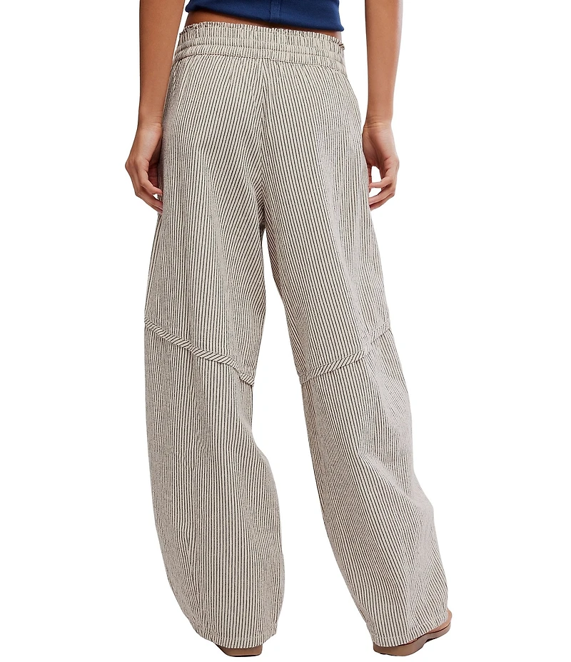 Free People Something Good Micro Stripe Pull-On Barrel Leg Pants