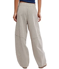 Free People Something Good Micro Stripe Pull-On Barrel Leg Pants