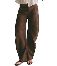 Free People Spotlight Vegan Suede Barrel Leg Trouser Pants