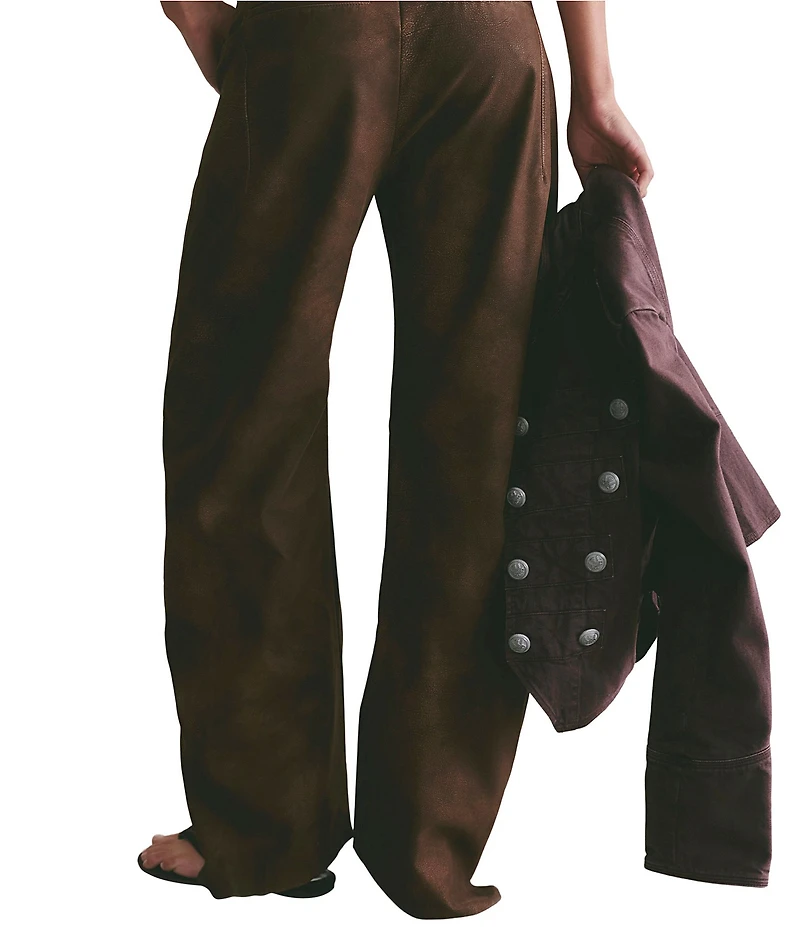 Free People Spotlight Vegan Suede Barrel Leg Trouser Pants
