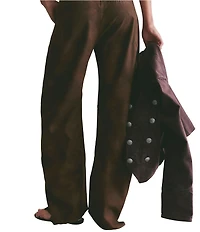 Free People Spotlight Vegan Suede Barrel Leg Trouser Pants