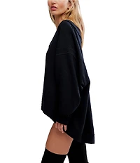 Free People Staycation Long Sleeve V-Neck Oversized Pullover