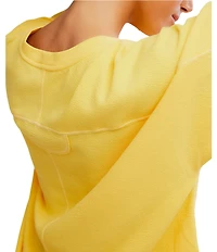 Free People Staycation Short Sleeve Crew Neck Knit Lounge Sleep Top