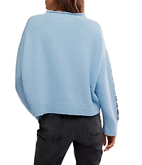 Free People Story Book Animal Printed Crew Neck Long Sleeve Sweater