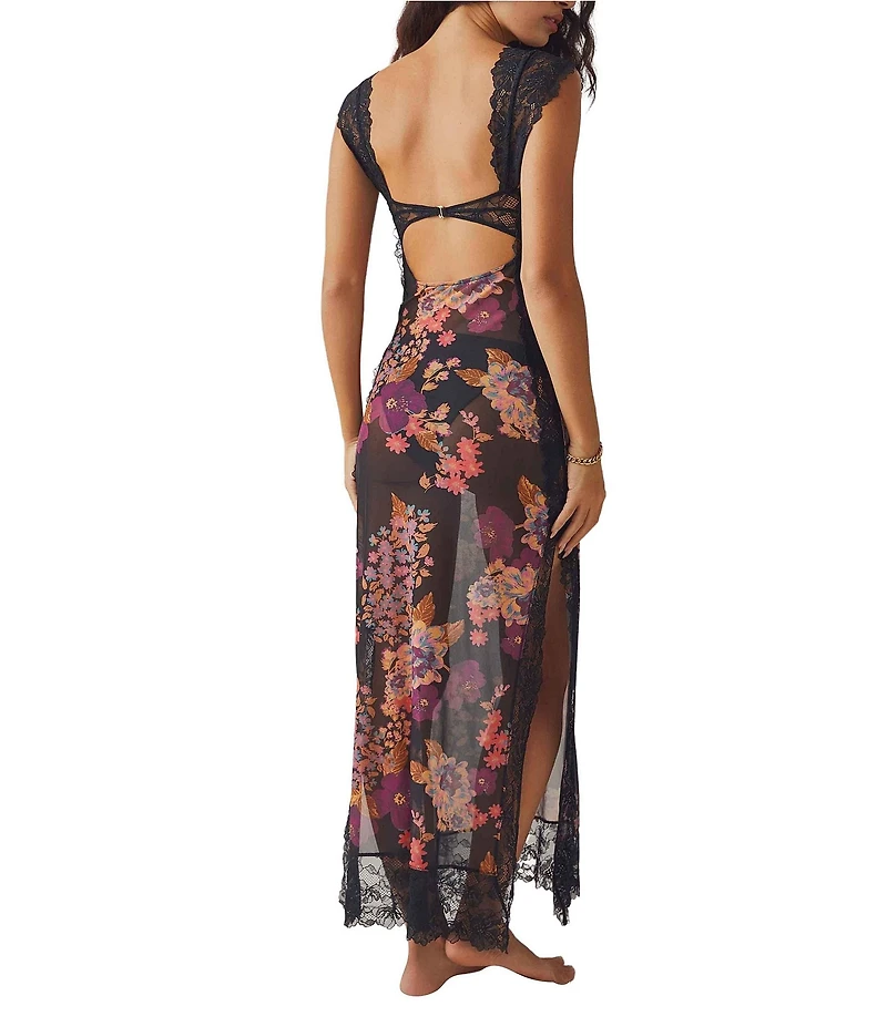 Free People Suddenly Fine Sheer Lace Sweetheart Neck Slip