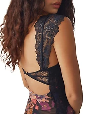 Free People Suddenly Fine Sheer Lace Sweetheart Neck Slip