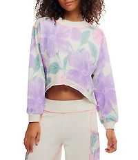Free People Summer Loving Long Sleeve Crew Neck Knit Pullover