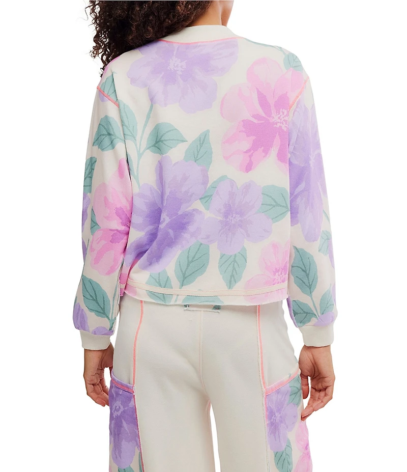 Free People Summer Loving Long Sleeve Crew Neck Knit Pullover