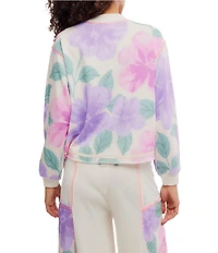 Free People Summer Loving Long Sleeve Crew Neck Knit Pullover