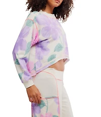 Free People Summer Loving Long Sleeve Crew Neck Knit Pullover