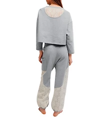 Free People Sunday Best Long Sleeve Crew Neck Knit Long Lounge Set