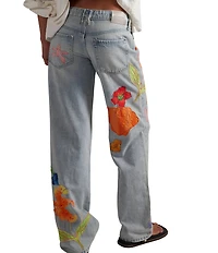Free People Surfside Patched Low-Rise Denim Jean