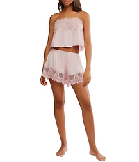 Free People Sweet Love Woven Scalloped Heart Lace Coordinating Boxer