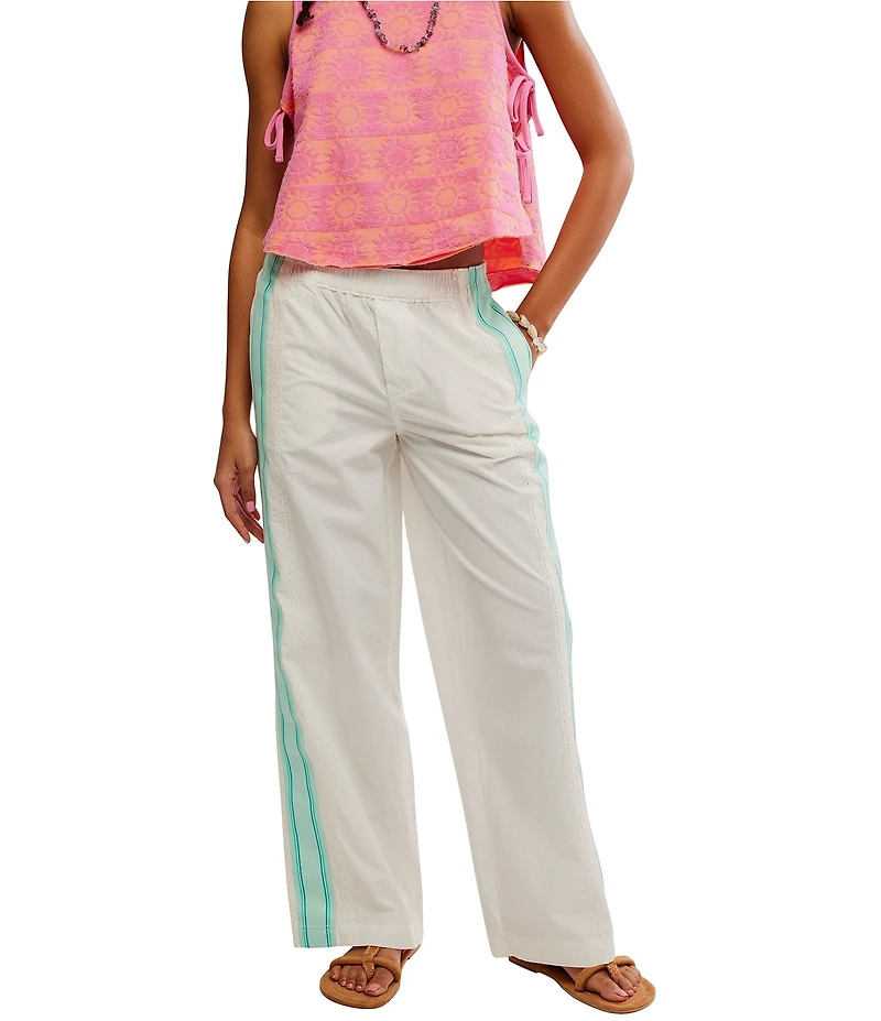 Free People Team Spirit Mid Rise Wide Leg Track Pants