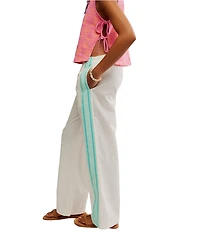 Free People Team Spirit Mid Rise Wide Leg Track Pants