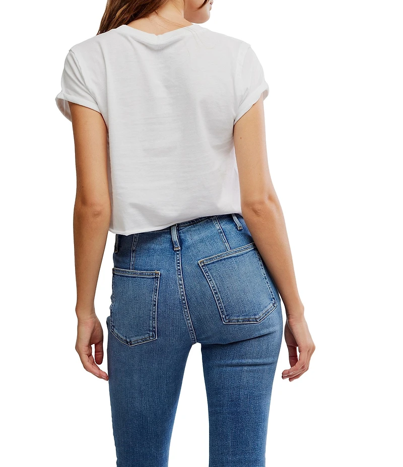 Free People The Perfect Tee Crew Neck Short Sleeve Cropped Tee