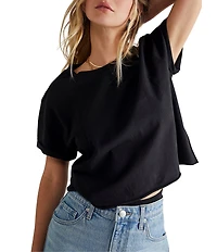 Free People The Perfect Tee Crew Neck Short Sleeve Cropped Tee