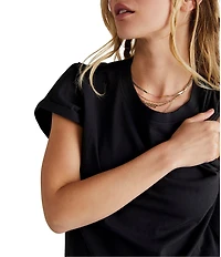Free People The Perfect Tee Crew Neck Short Sleeve Cropped Tee
