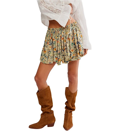 Free People Third Charm Floral Printed High-Rise A-Line Mini Skirt