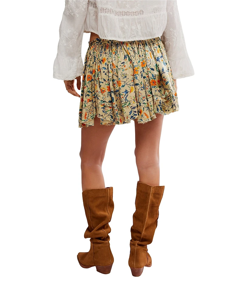 Free People Third Charm Floral Printed High-Rise A-Line Mini Skirt