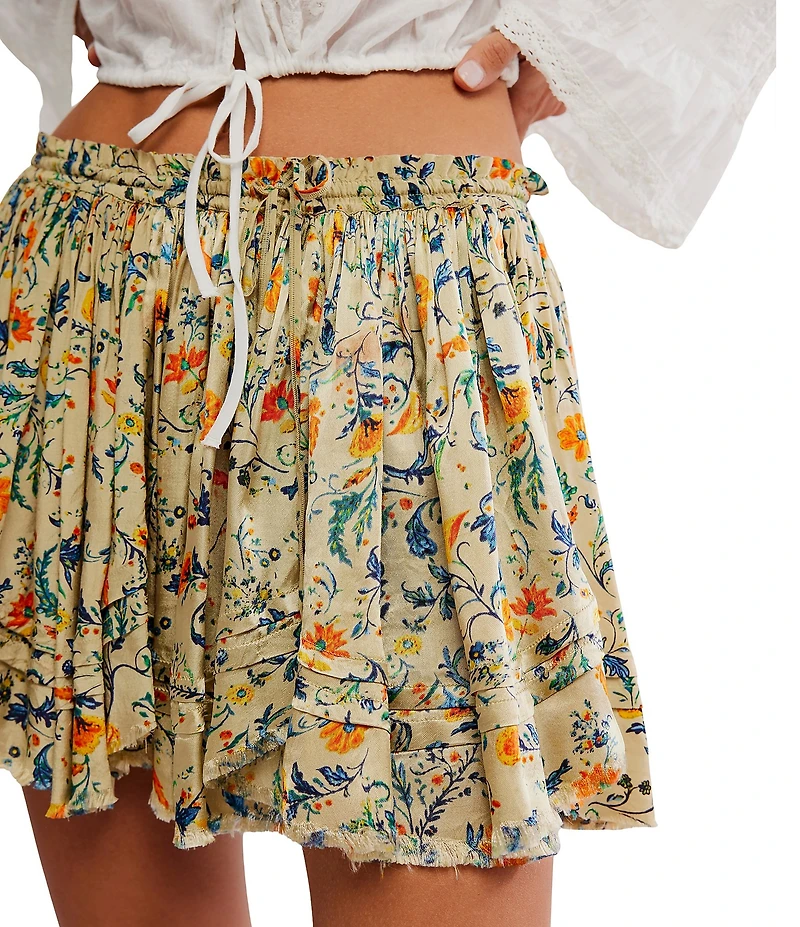 Free People Third Charm Floral Printed High-Rise A-Line Mini Skirt