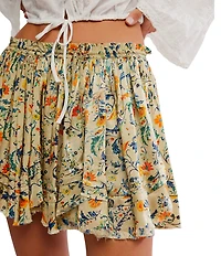 Free People Third Charm Floral Printed High-Rise A-Line Mini Skirt